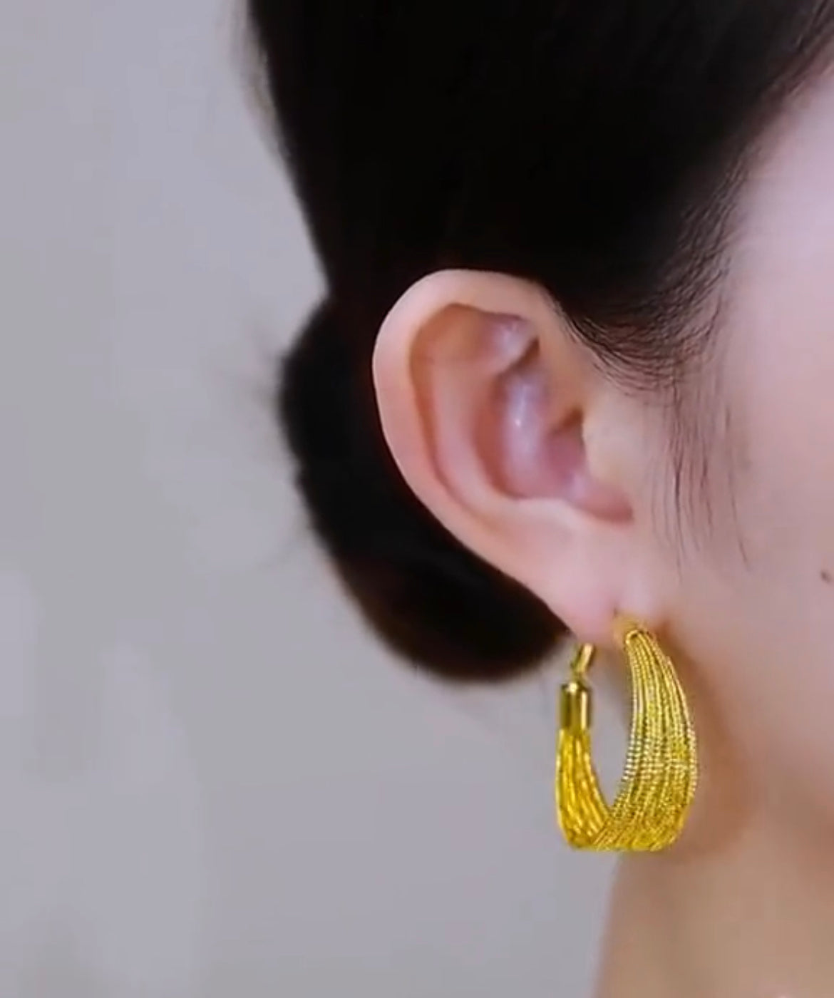 Minimalist Gold Hoop Earrings Ms06