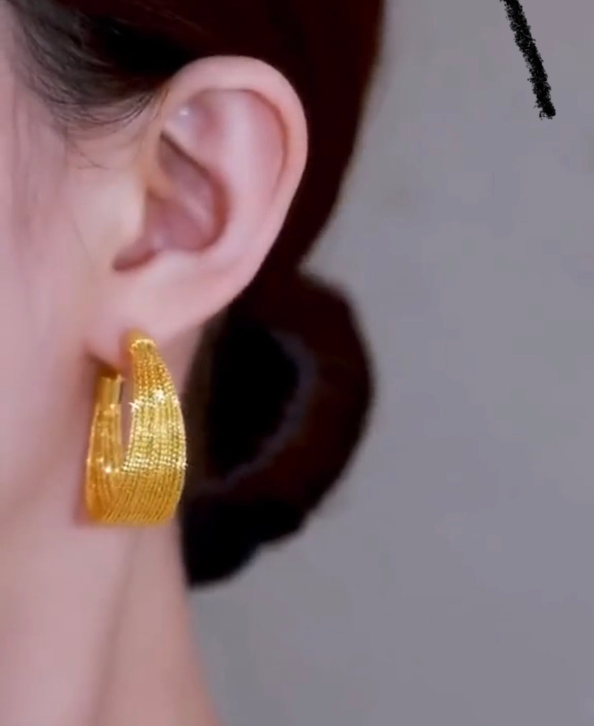 Minimalist Gold Hoop Earrings Ms06