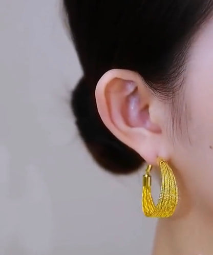 Minimalist Gold Hoop Earrings Ms06