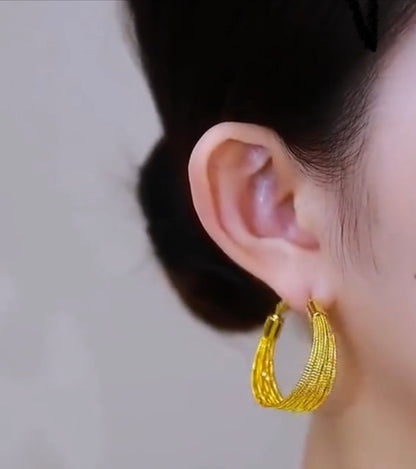 Minimalist Gold Hoop Earrings Ms06