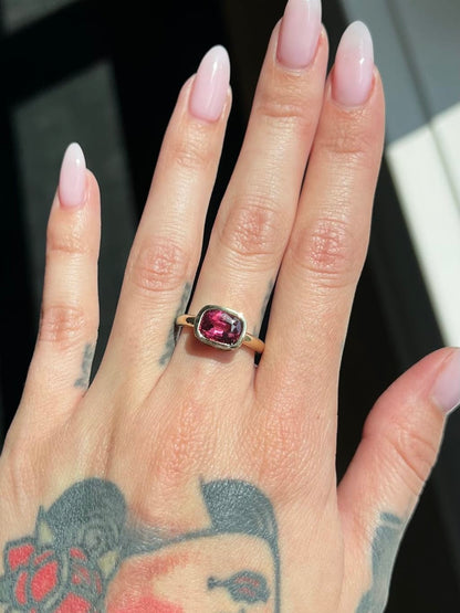 The Petal Ring: Rhodolite Garnet