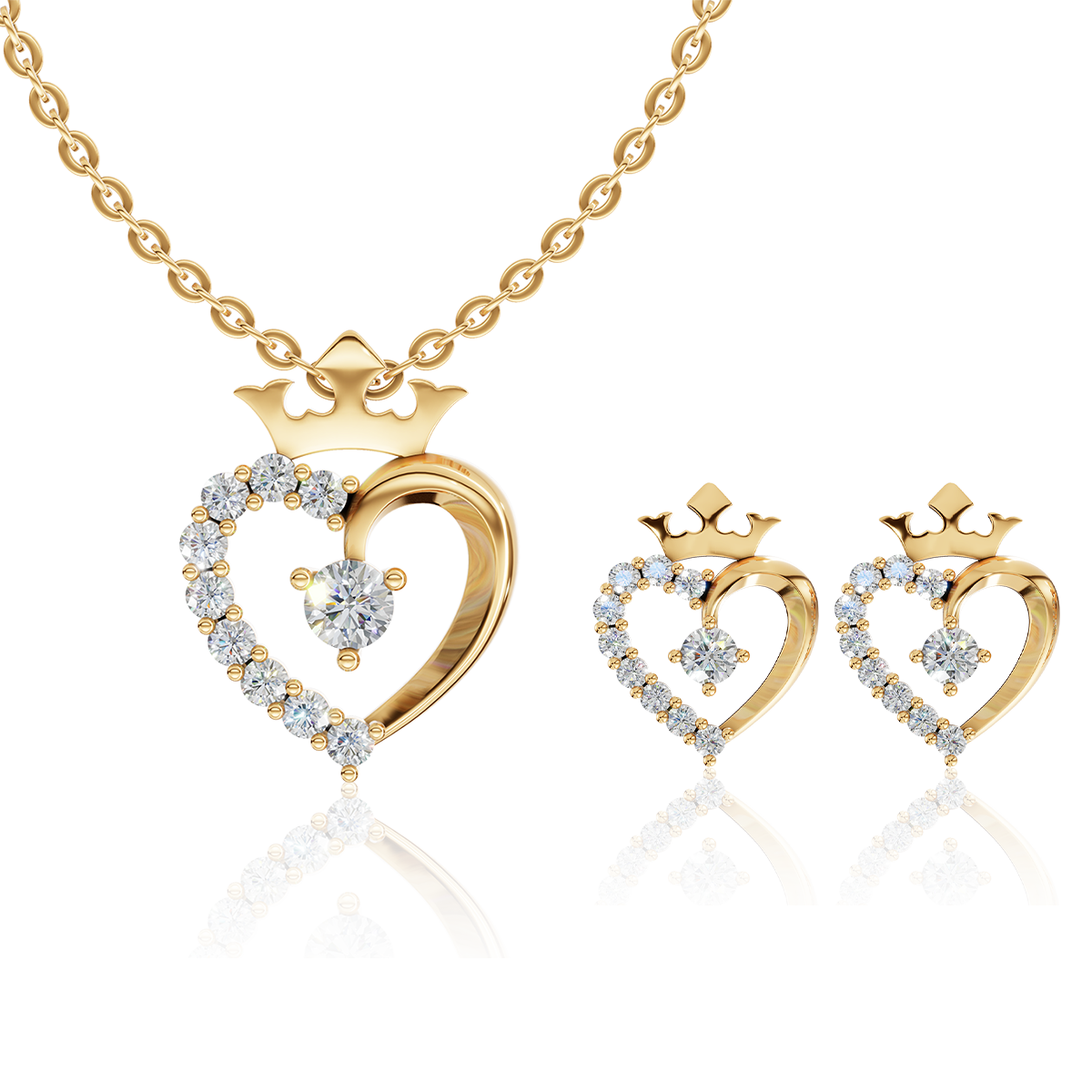SOOBIN'S QUEEN | Arlina CZ Gold Jewelry Collection (Earrings & Necklaces in 10K/14K Gold)